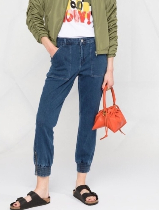 J Brand Denim - J Brand Arkin Zip Ankle Jogger Womens 29 Intrepid Denim Blue Utility Jeans